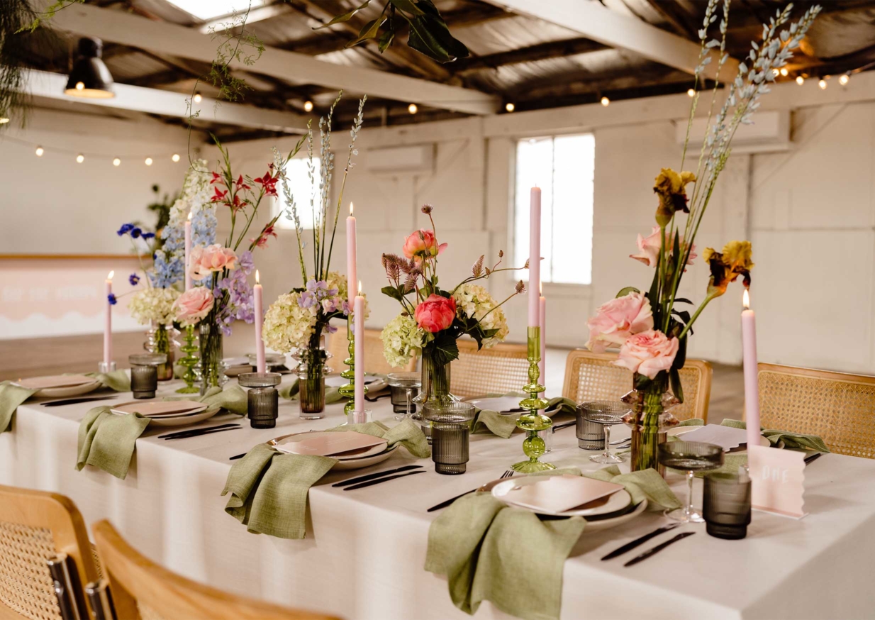 Event space, Gather & Tailor florals