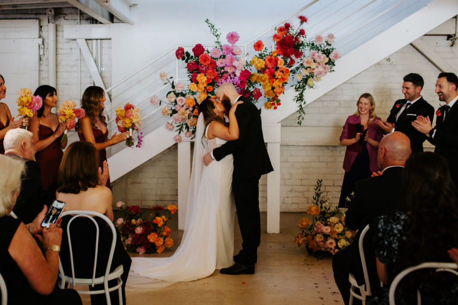Gather & Tailor wedding ceremony floral installation